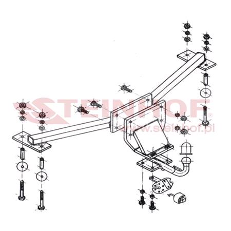 Steinhof Towbar (fixed with 4 bolts) for Opel ASTRA F CLASSIC Estate, 1998 2004