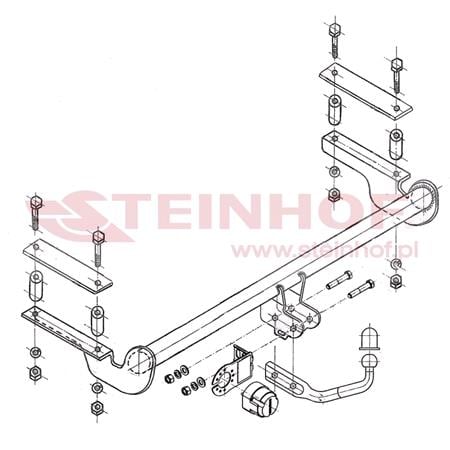 Steinhof Towbar (fixed with 2 bolts) for Opel ASTRA G van, 1999 2005