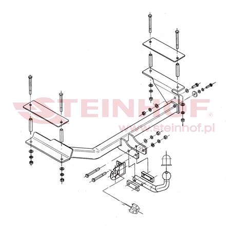 Steinhof Towbar (fixed with 2 bolts) for Opel ASTRA G Estate, 1998 2004