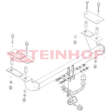 Steinhof Towbar (fixed with 2 bolts) for Vauxhall ASTRAVAN MK V, 2005 2009