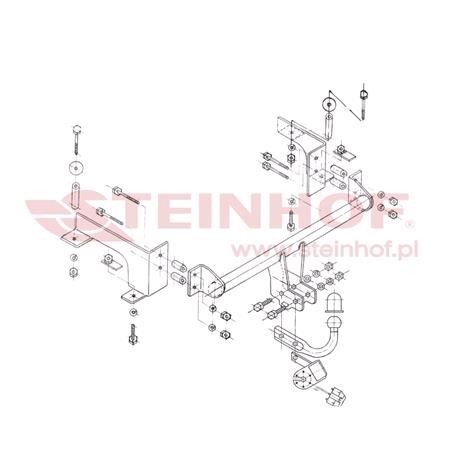 Steinhof Towbar (fixed with 2 bolts) for Vauxhall COMBO TOUR Mk II,  2001 to 2012