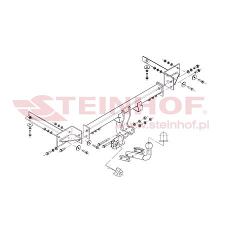 Steinhof Towbar (fixed with 2 bolts) for Vauxhall CORSAVAN Mk IV, 2014 Onwards