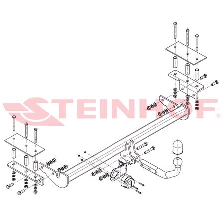 Steinhof Towbar (fixed with 2 bolts) for Opel ASTRA H Saloon, 2007 2009