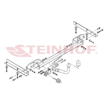 Steinhof Towbar (fixed with 2 bolts) for Vauxhall ASTRA Mk VI,  2009 to 2015