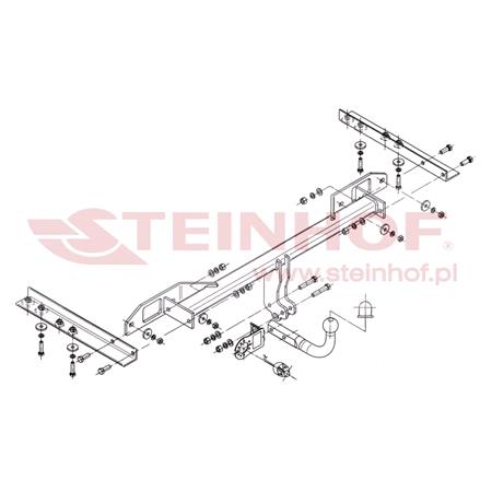 Steinhof Towbar (fixed with 2 bolts) for Opel INSIGNIA Hatchback, 2008 2017