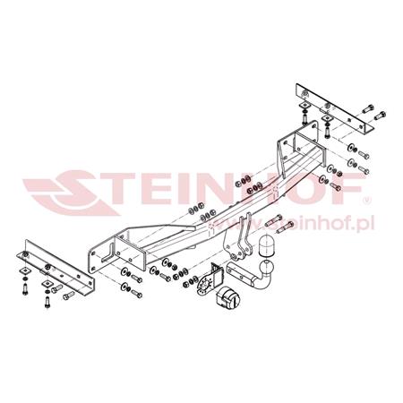 Steinhof Towbar (fixed with 2 bolts) for Vauxhall MERIVA Mk II, 2010 2017, Will Not fit models with Flex Fit or 1.3cdti models