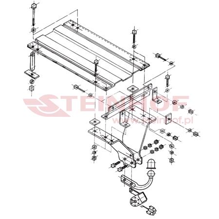 Steinhof Towbar (fixed with 2 bolts) for Vauxhall OMEGA, 1993 1999