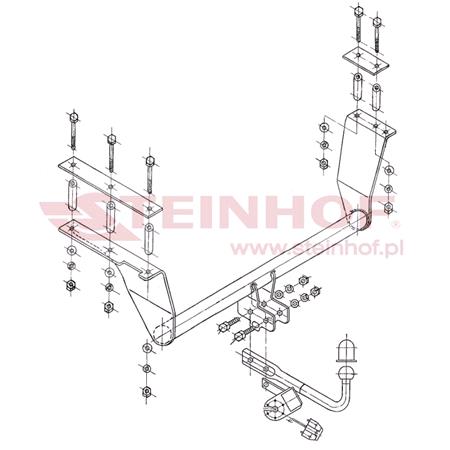 Steinhof Towbar (fixed with 2 bolts) for Opel OMEGA B Estate, 1994 1999