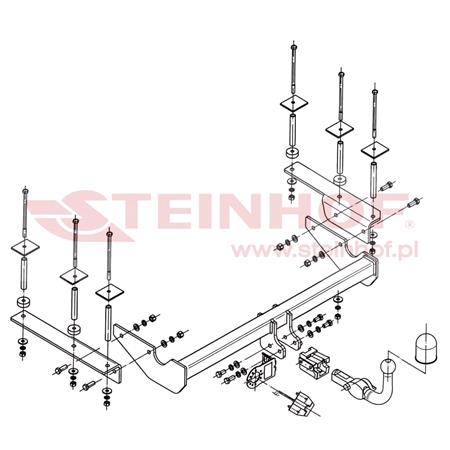 Steinhof Automatic Detachable Towbar (horizontal system) for Opel VECTRA C Estate, 2003 2008