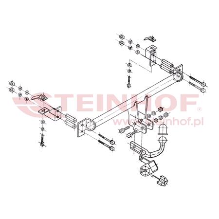Steinhof Towbar (fixed with 2 bolts) for Vauxhall ZAFIRA, 1999 2005