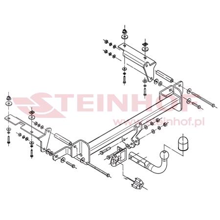 Steinhof Towbar (fixed with 2 bolts) for Vauxhall ZAFIRA Mk II, 2005 2014