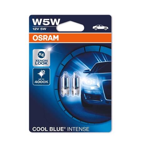Osram 12V 5W Halogen Cool Blue Intense W5W Bulbs   Twin Pack