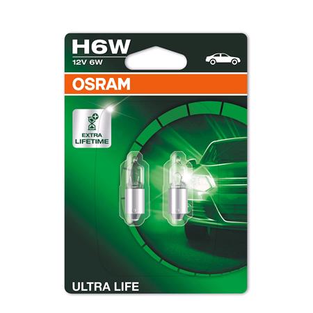Osram ultra Life H6W 12V Bulb   Twin Pack