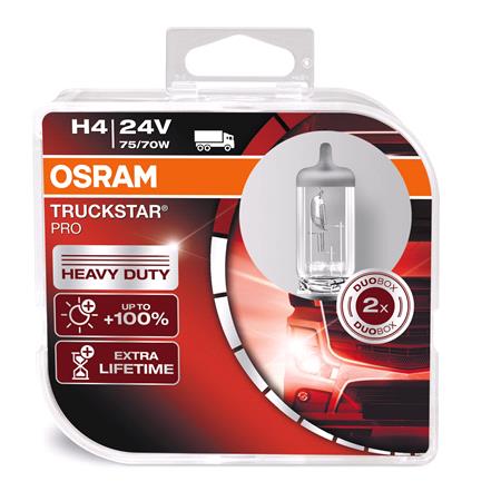 Osram Truckstar Pro 24V H4 75/70W P43t Bulb   Twin Pack