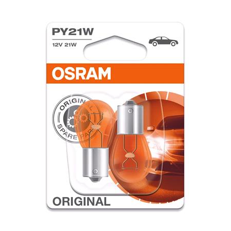 Osram Original P21W 12V Bulb Amber   Twin Pack