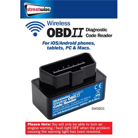 Streetwize Wireless OBD II Fault Code Reader 