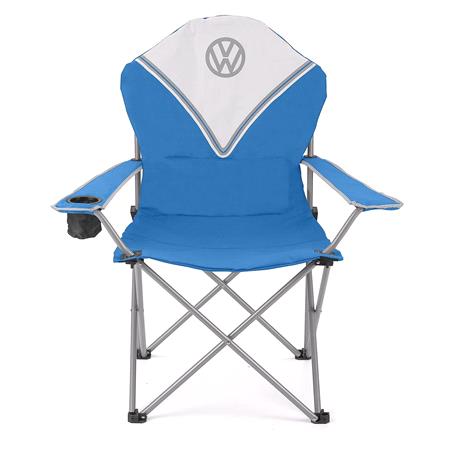 Official Volkswagen Campervan Deluxe Padded Camping Chair   Blue