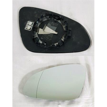 Left Wing Mirror Glass (heated) and Holder for OPEL ASTRA J, 2009 2015