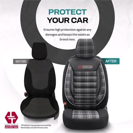 Premium GTI SPORT Car Seat Covers Black & White For Vauxhall COMBO Mk IV 2018 Onwards