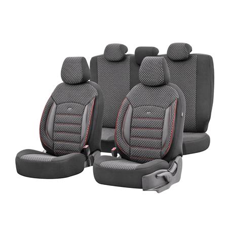 Premium Cotton Leather Car Seat Covers SPORT PLUS LINE   Black Red For Vauxhall VECTRA 1995 2002