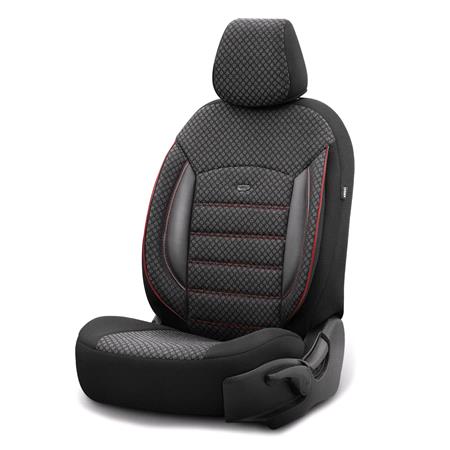 Premium Cotton Leather Car Seat Covers SPORT PLUS LINE   Black Red For Vauxhall VECTRA 1995 2002
