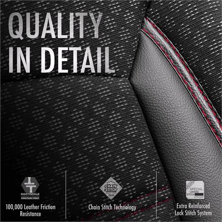 Premium Cotton Leather Car Seat Covers SPORT PLUS LINE   Black Red For Vauxhall VECTRA 1995 2002