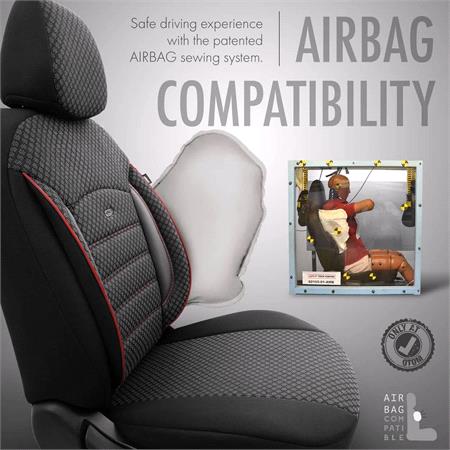 Premium Cotton Leather Car Seat Covers SPORT PLUS LINE   Black Red For Vauxhall VECTRA 1995 2002