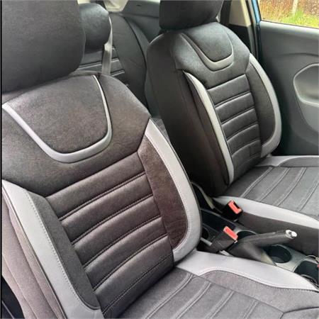 Premium Suede Leather Car Seat Covers ICONIC LINE   Black Grey For Vauxhall AMPERA 2012 Onwards
