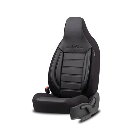 COMFORTLINE CITY Artificial Leather Car Seat Covers with Non Removable Front Headrests   Black and Grey For Nissan ALMERA Mk II Saloon 2000 2006