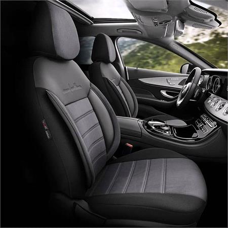 Premium Fabric Car Seat Covers COMFORTLINE   Grey Black For Kia PICANTO 2017 Onwards