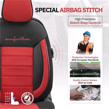 Premium Fabric Car Seat Covers COMFORTLINE   Red For Volkswagen PASSAT ALLTRACK 2015 Onwards