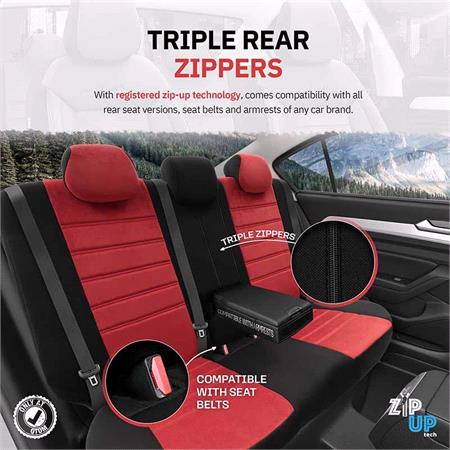 Premium Fabric Car Seat Covers COMFORTLINE   Red For Nissan JUKE 2010 2019