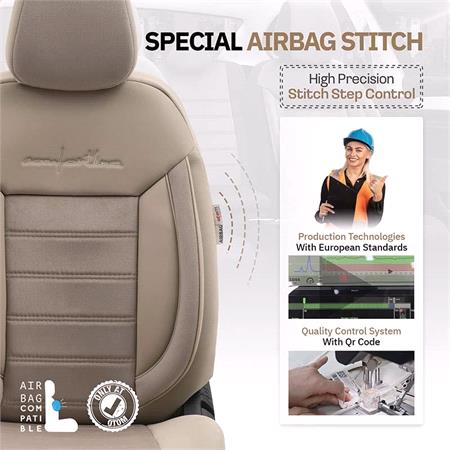 Premium Fabric Car Seat Covers COMFORTLINE   Beige For Subaru XV 2017 Onwards