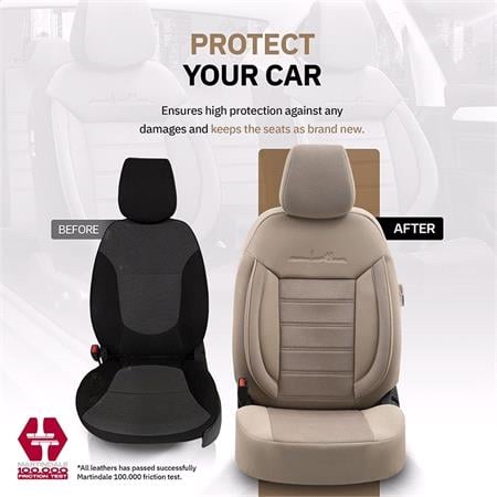 Premium Fabric Car Seat Covers COMFORTLINE   Beige For Fiat BRAVA 1995 2002