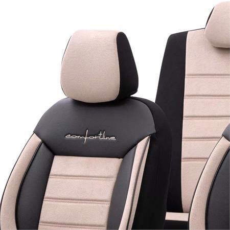 Premium Fabric Car Seat Covers COMFORTLINE   Beige Black For Nissan JUKE 2019 Onwards