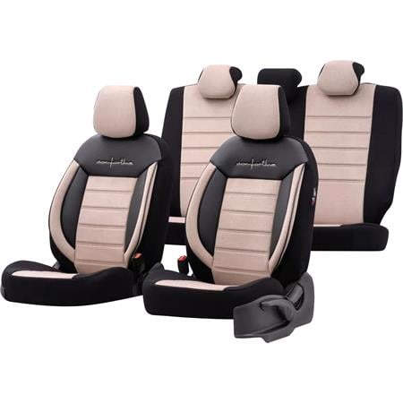 Premium Fabric Car Seat Covers COMFORTLINE   Beige Black For Suzuki SX4 S Cross 2013 Onwards