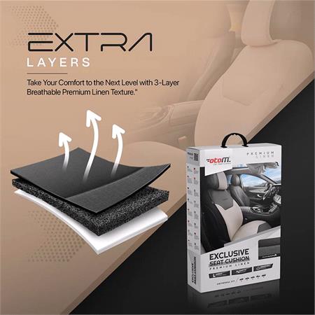 OTOM Exclusive Leather Universal Front Car Seat Cushion   Black