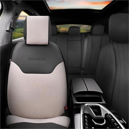 OTOM Exclusive Leather Universal Front Car Seat Cushion   Beige