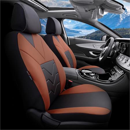 Pangea Artificial Leather Car Seat Covers   Black and Tobacco For Nissan ALMERA Mk II Saloon 2000 2006