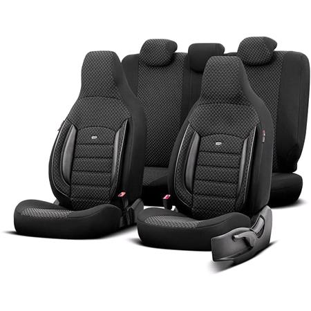 SPORT PLUS CITYBUG Car Seat Covers with Non Removable Headrests   Black For Nissan ALMERA Mk II Saloon 2000 2006