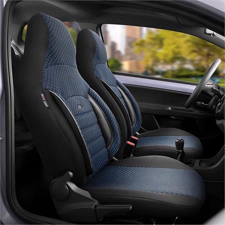 SPORT PLUS CITYBUG Car Seat Covers with Non Removable Headrests   Black and Blue For Nissan ALMERA Mk II Saloon 2000 2006