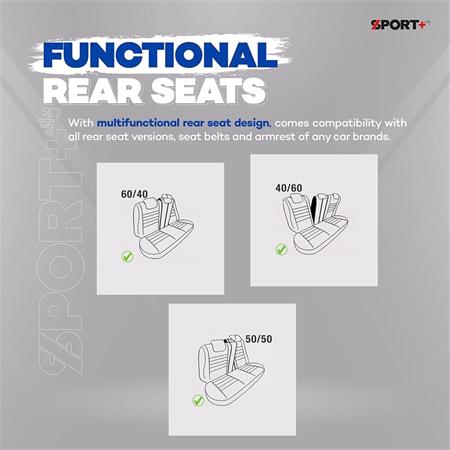 SPORT PLUS CITYBUG Car Seat Covers with Non Removable Headrests   Black and Blue For Nissan ALMERA Mk II Saloon 2000 2006