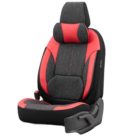 Premium Linen Car Seat Covers VOYAGER SERIES with 2 Neck Pillows   Red Black For Ford KUGA 2013 2019