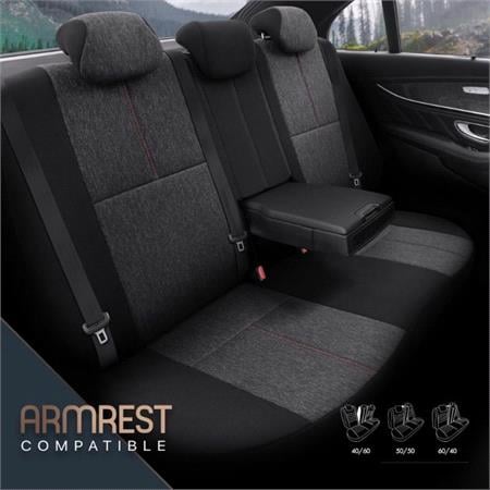 Premium Linen Car Seat Covers VOYAGER SERIES with 2 Neck Pillows   Red Black For Opel VECTRA C GTS 2002 2008