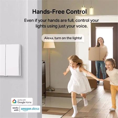 Tp Link Tapo S220 Smart Light Switch 2 Gang 1 Way | TAPOS220