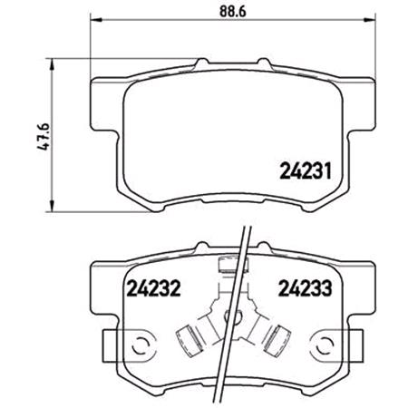 Brembo Rear Brake Pads (Full set for Rear Axle)   P28051
