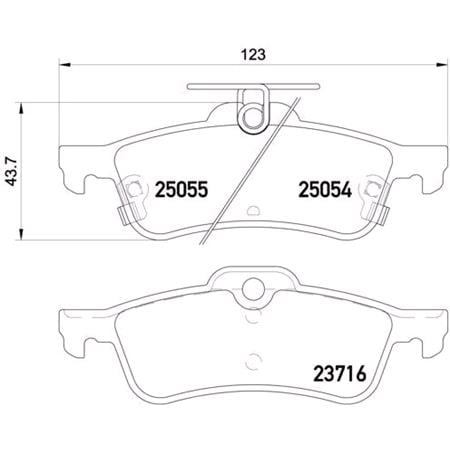 Brembo Rear Brake Pads (Full set for Rear Axle)   P28070