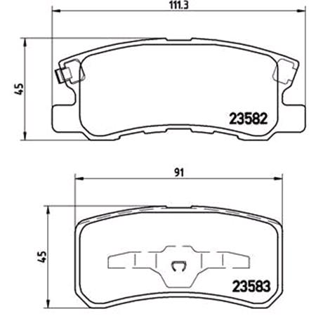 Brembo Rear Brake Pads (Full set for Rear Axle)   P54031