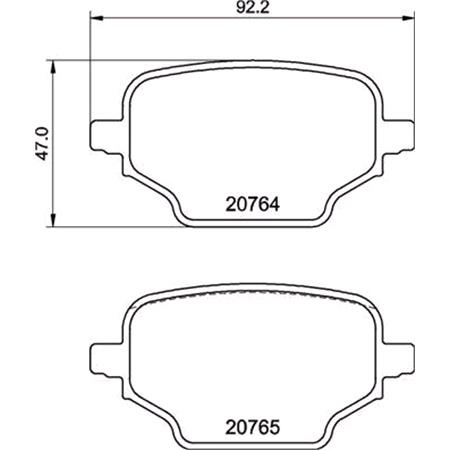 Brembo Rear Brake Pads (Full set for Rear Axle)   P59098