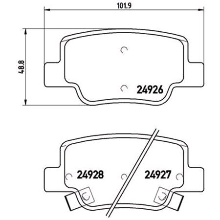 Brembo Rear Brake Pads (Full set for Rear Axle)   P83114